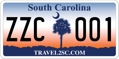 SC license plate ZZC001