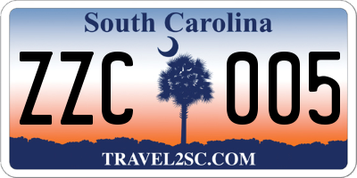 SC license plate ZZC005