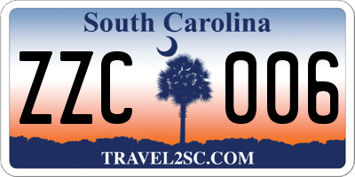SC license plate ZZC006