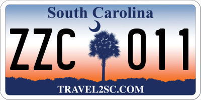 SC license plate ZZC011