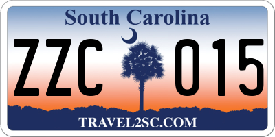 SC license plate ZZC015