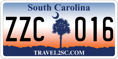 SC license plate ZZC016