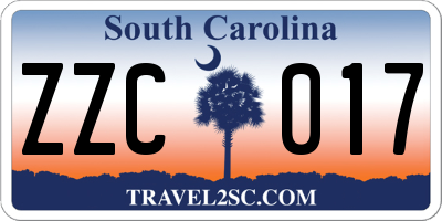 SC license plate ZZC017