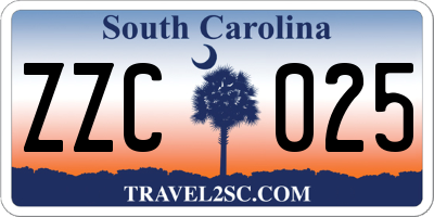 SC license plate ZZC025