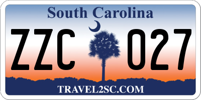 SC license plate ZZC027