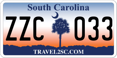 SC license plate ZZC033