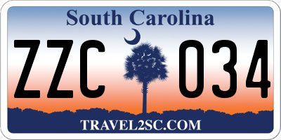SC license plate ZZC034