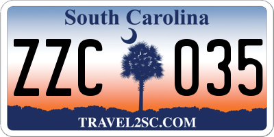 SC license plate ZZC035