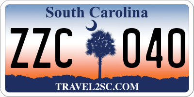SC license plate ZZC040