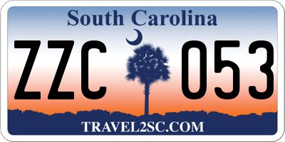 SC license plate ZZC053