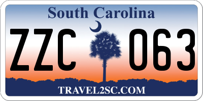 SC license plate ZZC063
