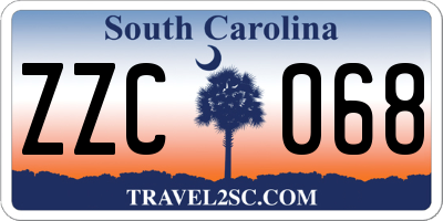 SC license plate ZZC068