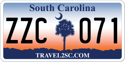 SC license plate ZZC071