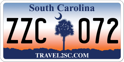 SC license plate ZZC072