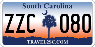 SC license plate ZZC080