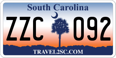 SC license plate ZZC092