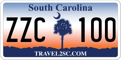 SC license plate ZZC100