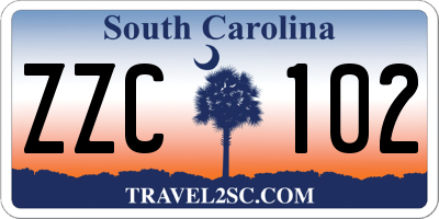 SC license plate ZZC102