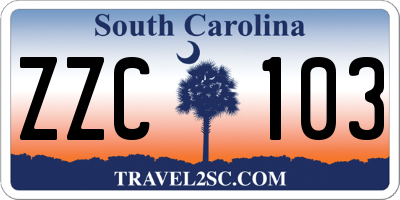 SC license plate ZZC103