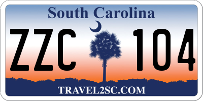 SC license plate ZZC104