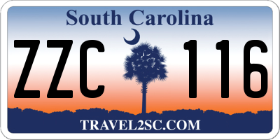 SC license plate ZZC116