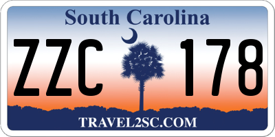 SC license plate ZZC178