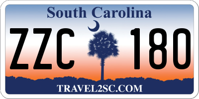 SC license plate ZZC180