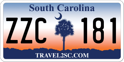 SC license plate ZZC181