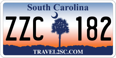 SC license plate ZZC182