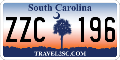 SC license plate ZZC196