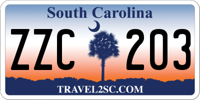 SC license plate ZZC203