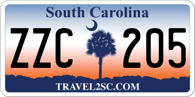 SC license plate ZZC205