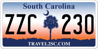 SC license plate ZZC230