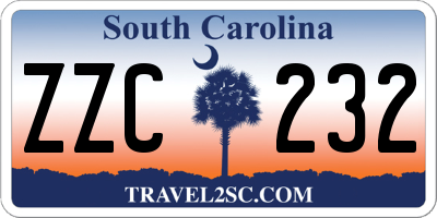 SC license plate ZZC232