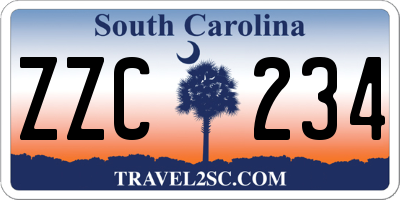 SC license plate ZZC234