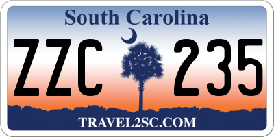 SC license plate ZZC235