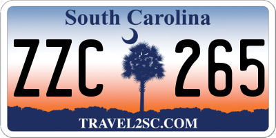 SC license plate ZZC265