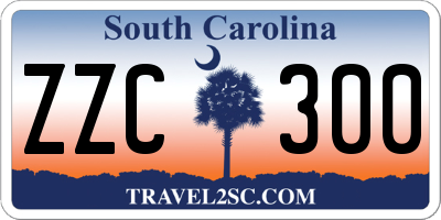 SC license plate ZZC300