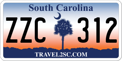 SC license plate ZZC312