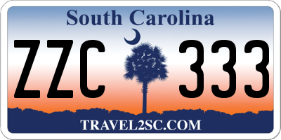 SC license plate ZZC333