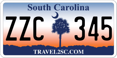 SC license plate ZZC345
