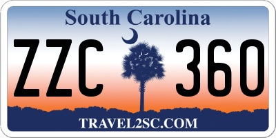 SC license plate ZZC360