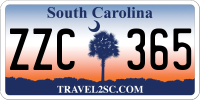 SC license plate ZZC365