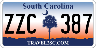 SC license plate ZZC387