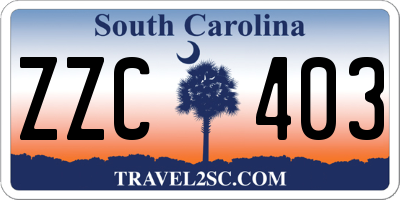 SC license plate ZZC403