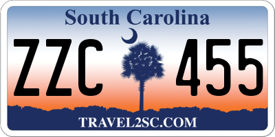 SC license plate ZZC455