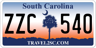 SC license plate ZZC540