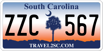 SC license plate ZZC567