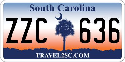 SC license plate ZZC636