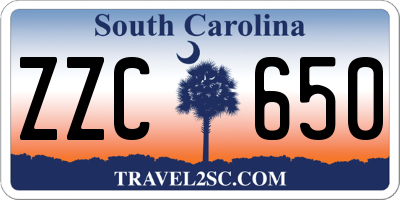 SC license plate ZZC650